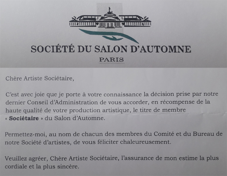 Sociétaire du Salon d’Automne